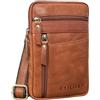 STILORD 'Brooks' Marsupio Cintura Pelle Vintage Borsello da Petto Borsa Monospalla per Uomo Donna Vintage e Borsetta Porta Cellulare per Viaggio Festival Cuoio, Colore:texas - marrone