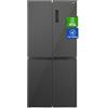 CHiQ Frigorifero americano Cross Door,Total No Frost, Grande capacità 415 Litri,Zona multi-temperatura Care+,SuperCool,182.5cm,compressore Smart Inverter,37db,Nero,Frigo 4 porte