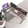 FurnitureR Tavolo angolare per Computer Portatile a Forma di L, per Gaming, scrivania Metallo, 3 Ripiani, 165 X 55-110 X 75-95cm