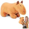 lilizzhoumax capibara peluche 40cm/16, Simulazione Animale Giocattolo Bambole capybara peluche, Simpatico Roditore Ripiene Realistici Morbido capibara, Regalo per Bambini e Amici (20cm)