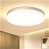 EASY EAGLE Plafoniera LED Soffitto 48W, Lampada da Soffitto LED 3000K 4800LM Plafoniera Bagno Rotonda Ø30CM Plafoniere da Ufficio Luce Soffitto per Camera da Letto, Cucina, Soggiorno, Balcone
