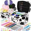 Coopay Kit per uncinetto per principianti, 63 pezzi con 8 fili, 9 ganci ergonomici e 12 uncinetti, set per uncinetto con custodia e libro, perfetto per bambini e adulti