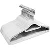 ABHENG Grucce in plastica, 30 Pezzi, Durevole,robuste, resistenti, Salvaspazio, Antiscivolo, Gancio girevole 360°, Ideato per T-shirt, Cappotti, Abiti, Camicette, Pantaloni, Giacca,Bianco, APY0330W