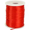 TONIFUL Cordoncino rosso in nylon satinato, 2 mm x 100 m, per la creazione di braccialetti e gioielli, macramè, collane, filo per perline, kumihimo, nodi cinesi artigianali