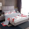 Homewish Set di Lenzuola Natalizie Con Pupazzo di Neve - Decorazione Con Tasca Profonda, Stampa Invernale a Tema Fiocco di Neve - Lenzuolo Con Angoli e 2 Federe