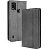 WEIOU Leather Folio Cover per ZTE Blade A51, Custodia in Pelle PU Magnetica Libro Flip Portafoglio con [Funzione Stand]. Nero