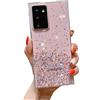EuoDuo Compatibile con Samsung Galaxy S23 Cover Glitter Trasparente Brillantini TPU Silicone Custodia Morbida Antiurto Protettiva Case Donna Ragazze - Rosa