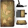 Generic Custodia a portafoglio vintage per Apple iPhone XR con motivo mappa del mondo #1