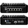 Glovary Firewall Mini PC Quad Core N100, DDR5 8GB RAM 256GB NVMe SSD, 6 x 2.5GbE i226V LAN Fanless Computer Hardware, Micro Router Appliance, AES-NI, OPNsense, TypeC Port, TF Card Slot