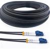 Elfcam® - Cavo Fibra Ottica con Armatura in Acciaio Corrugato LC/UPC per LC/UPC OS2 Duplex Monomodale 9/125um LSZH, Adatto per Installazioni Esterne e Interne, Nero, 100M