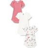 Petit Bateau A06G9, Body a righe a maniche corte (Pacco da 3) Unisex - Bimbi 0-24, Variante 1, 12 mesi