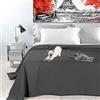 Byour3 - Copriletto in Cotone Misto ORGANICO Matrimoniale Letto Singolo Piazza e Mezza Coperta Pesante Lavabile Teli Arredo Multiuso Copritutto GrandFoulard Copridivano (Grigio Piombo, Singolo)