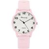 ALCENTIS Orologio da donna, cinturino in silicone, aspetto molto alla moda, quadrante rotondo grande, Cinturino rosa - Quadrante Decor, Moderno