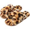 Hitopteu Pantofole Donna Peluche Casa Scarpe Bambini Invernali Slippers Ciabatte Aperta Pantofole Pelose Fluffy Infradito Marrone Leopardo EU 39/40 per la Dimensione dell'Etichetta 39/40
