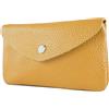 modamoda de P11 Portafoglio da donna in pelle 16x10 cm, fatto a mano in Italia, giallo senape, m