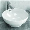KAMALU Lavabo da appoggio rotondo 40cm in ceramica bianca |Litos-340