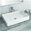 KAMALU Lavabo appoggio rettangolare in ceramica slim bianca | Litos-0001