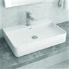 KAMALU Lavabo appoggio filo muro 60cm ceramica bianca | Litos-0005