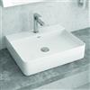 KAMALU Lavabo bagno da appoggio 50cm ceramica bianco lucido | Litos-0006