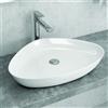 KAMALU Lavabo bagno da appoggio 59cm ceramica bianca | Litos-0009