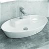 kamalu Lavabo appoggio ovale bianco 61cm ceramica slim | Litos-0012- KAMALU