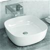 KAMALU Lavabo appoggio 41cm in ceramica slim bianca |Litos-0015