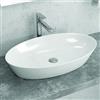 KAMALU Lavabo ovale 60cm in ceramica Slim bianca | Litos-0016