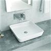 kamalu Lavabo bagno quadrato in ceramica bianca lucida | Litos-P105- KAMALU