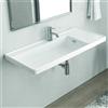 KAMALU Lavabo sospeso in ceramica bianco lucido 100cm Litos-TT81