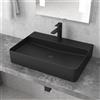 KAMALU Lavabo da appoggio 50cm colore nero mat Litos-CNM500
