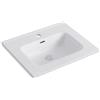 KAMALU Lavabo incasso 60 cm per mobili in ceramica bianca | Litos-K7060