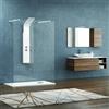 kamalu doccia walk-in 160cm con staffe bianche vetro trasparente kw3000b