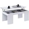 Habitdesign Tavolino Alzabile, Tavolo da Pranzo, Modello Kendra, Finitura Bianco Lucido, Misure: 100 cm (Lunghezza) x 50 cm (Larghezza) x 43-54 cm (Altezza)