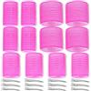 shynek Set di bigodini autoaderenti, 24 pezzi con 3 misure (4 Jumbo, 4 grandi, 4 medie) e 12 clip per volume su capelli lunghi, corti, spessi o fini