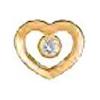 Biojoux Sanico Orecchini Heart Golden Solitaire Swarovski 9 Mm