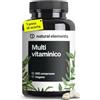 natural elements Multivitaminico - 365 compresse vegane - scorta annuale - preziose vitamine A-Z, vitamina K1 e K2 - senza additivi inutili - prodotto e testato in laboratorio in Germania