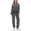 Toocool Tuta sportiva donna velour velluto ciniglia cappuccio ginnastica BE-8502 [XXL/XXXL,viola]