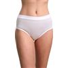 EGI 2 Slip da Donna Maxi in Puro Cotone Filo di Scozia (5/L, Bianco)