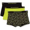 Emporio Armani Underwear Men's 3-Pack Pure Cotton Boxer, Uomini, Marine/Print Marine/Mustard,