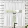 No. 918 N. 918 Martine - Set di tende da cucina semi-velate con mantovana e ripiani in microfibra, 137,2 x 114,3 cm, 3 pezzi, colore: Bianco