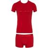 Emporio Armani Underwear Men's T-Shirt+Boxer Christmas Shiny Logo, Biancheria Intima Uomini, Red,