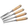 Werkzeyt - Set scalpelli 4 pz. con manico in legno, confezione da 4 pezzi, lame in lega di acciaio, 18 centimetri