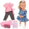Götz 2111022 Bambola Little Kidz Lotta - bambola in piedi multisnodabile alta 36 cm con capelli biondi e occhi azzurri - set da 13 pezzi