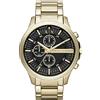 Armani Exchange Orologio cronografo al quarzo da uomo, cassa in acciaio placcato oro da 46 mm e bracciale in acciaio, AX2137