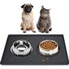 ROSPRETTY Tovaglietta per Animali Domestici in Silicone, Tappetino sotto Ciotola Silicone, Tovaglietta Silicone Ciotola Cane, Tappetini Sottociotola per Cani, Evitare Che Cibo e Acqua, Nero