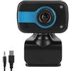Pilipane Webcam Per Computer con Microfono Incorporato HD 480P Angolo Regolabile USB 3.0/2.0 Nero