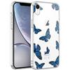 Phoona Custodia Compatibile con Apple iPhone XR 6,1, Ultra Sottile Morbido TPU Clear Silicone Antiurto Protettiva Cover per iPhone XR con Motivo Farfalla Disegno Case - Trasparente