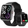 Tensky Smartwatch Uomo Donna, 1.8 Orologio Chiamate e Risposta Alexa Integrata Smart Watch con Cardiofrequenzimetro SpO2 Stress, 100 modalità Sport, Monitoraggio del Sonno IP68, per Android iOS