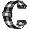 Ecogbd Cinturino di ricambio elastico compatibile con cinturino Fitbit Versa/cinturino Fitbit Versa Lite/cinturino Fitbit Versa 2, cinturini in nylon tessuto morbido per donna uomo (Bianco l)