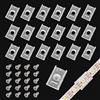 Colexy 100 Pezzi Clip per Strisce LED 8mm con Viti, Montaggio Trasparente per LED Strip 5050, Fissaggio con Luce